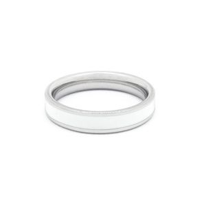 Ring Band Stainless Steel Thin White